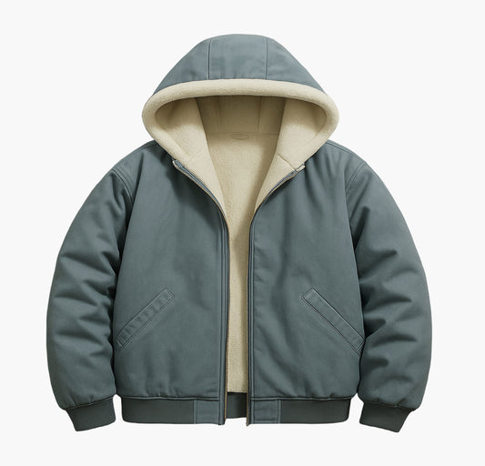 Men’s Warm Hooded Jacket – Full-Zip Winter Outerwear