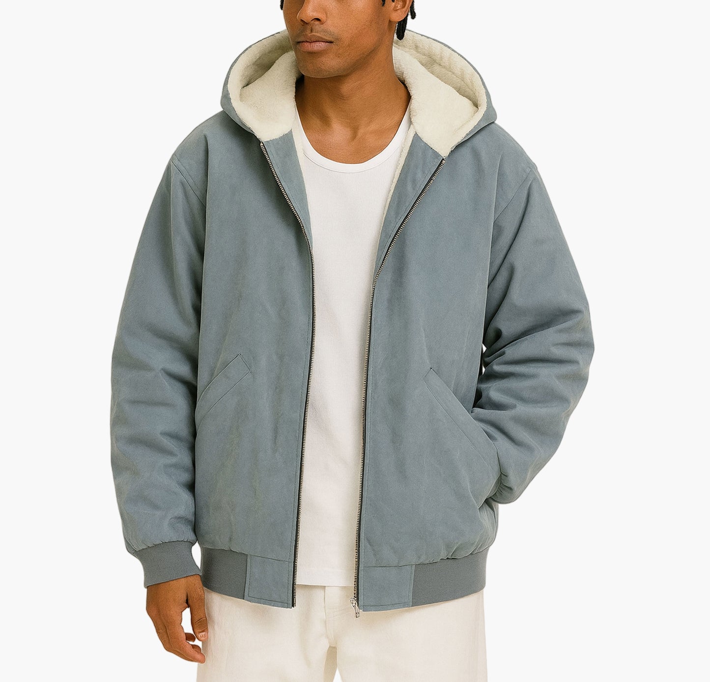 Men’s Warm Hooded Jacket – Full-Zip Winter Outerwear