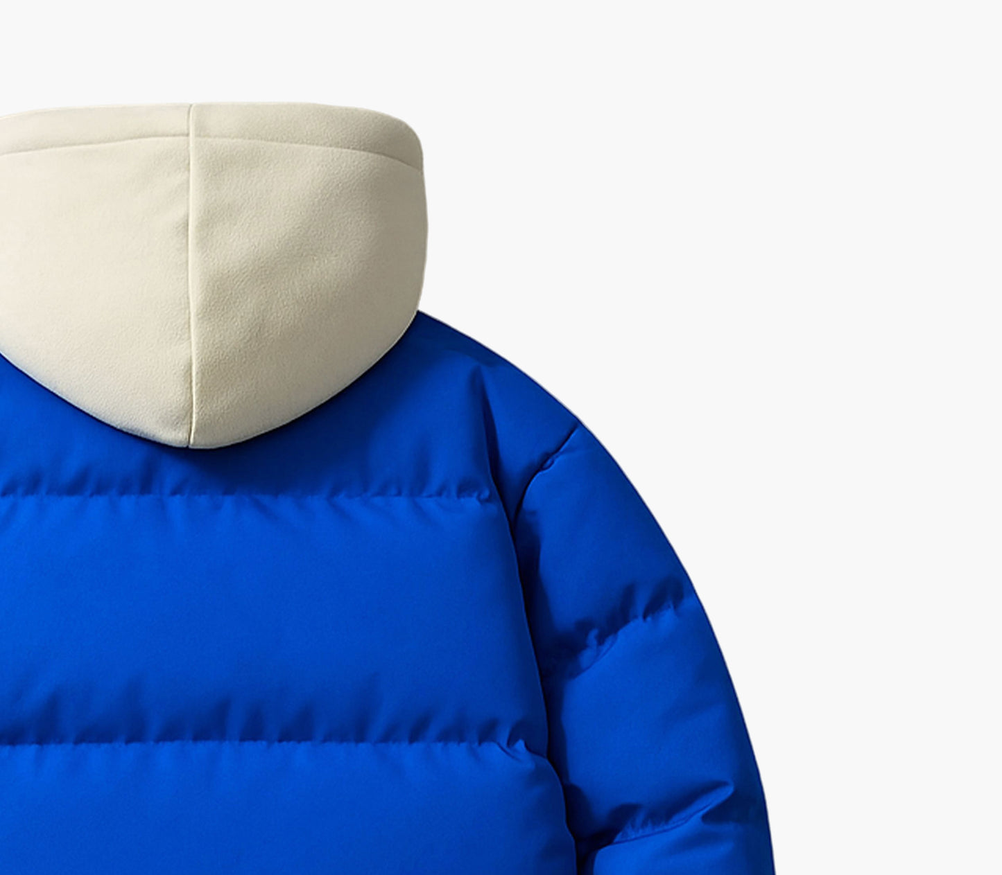 Men’s Half-Zip Hooded Winter Jacket – Color-Block Insulated Outdoor Coat