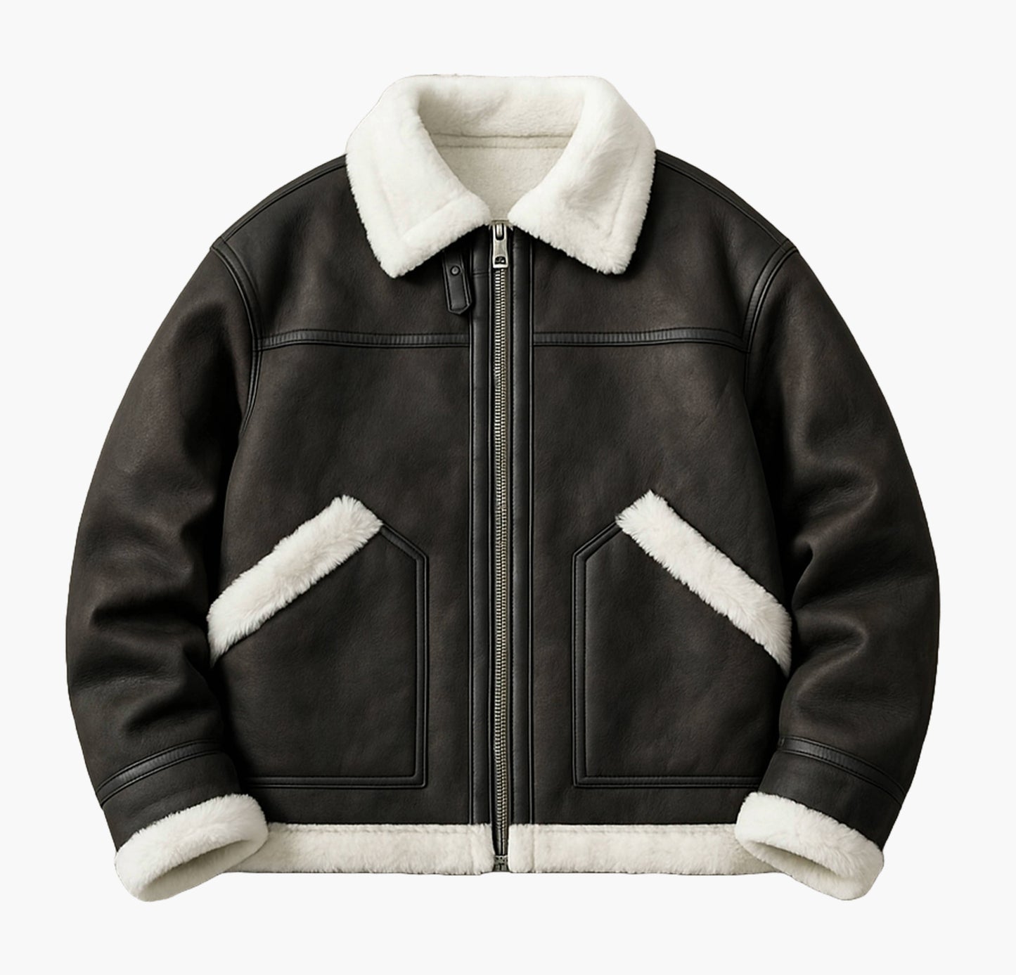 Men’s Soft Fleece Jacket – Heavy-Duty Winter Coat with Lapel Collar