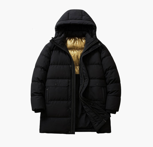 Men’s Heavy-Duty Winter Coat – Windproof Hooded Jacket