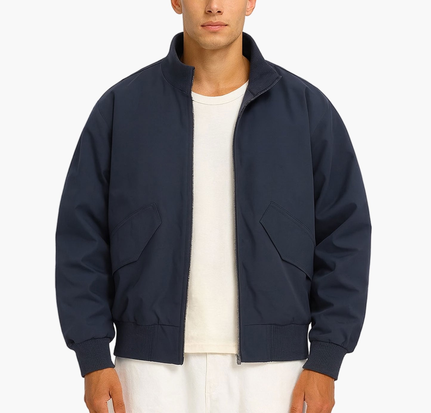 Men’s Retro Bomber Jacket – Casual Zip-Up Spring Outerwear