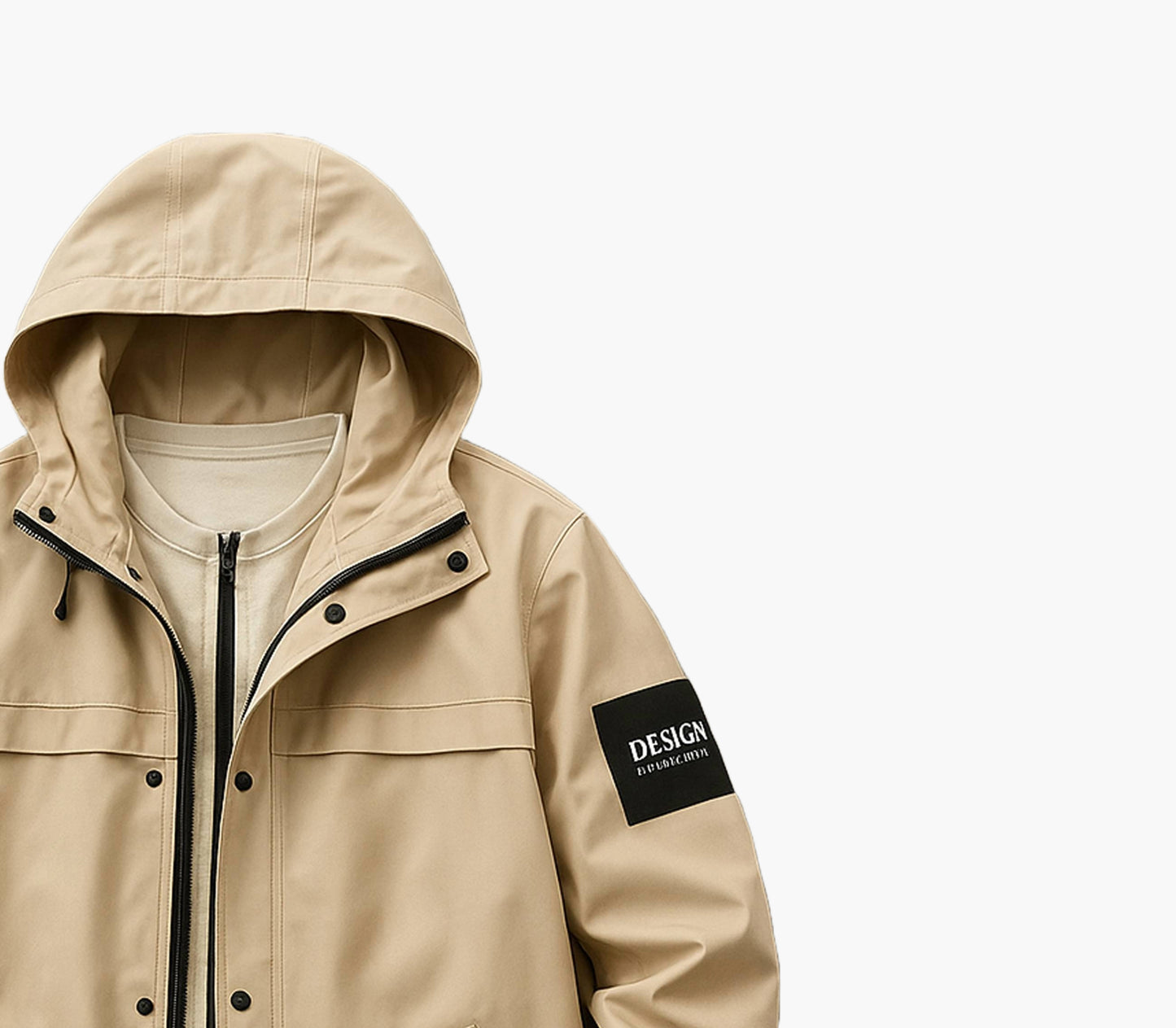 Men’s Hooded Windbreaker Jacket – Heavy-Duty Full-Length Coat