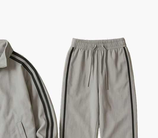 Men’s Striped Sportswear Set – Zip-Up Jacket & Pants