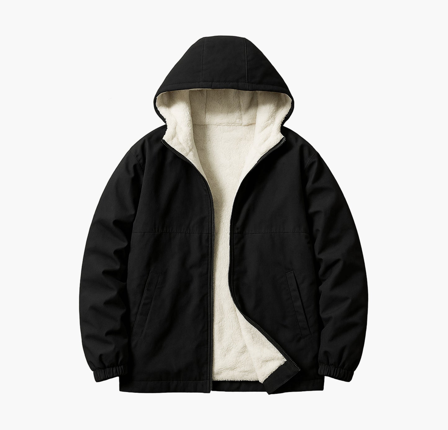 Men’s Reversible Hooded Jacket – Insulated Fleece Sports Coat