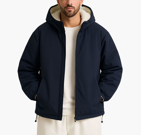 Unisex Reversible Winter Jacket – White & Mint Green Hooded Colorblock Coat