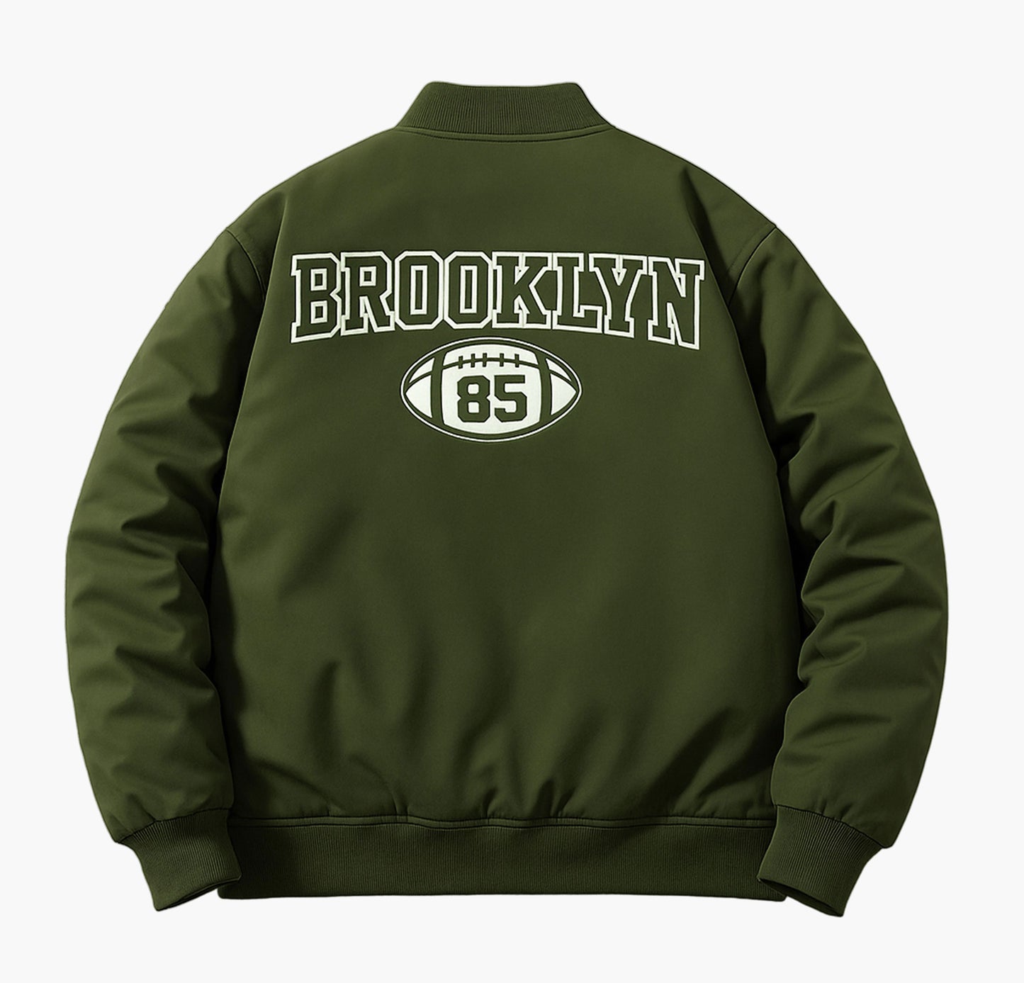 Men’s Black Baseball Jacket – Zip-Up Casual Coat with New York Letter Print