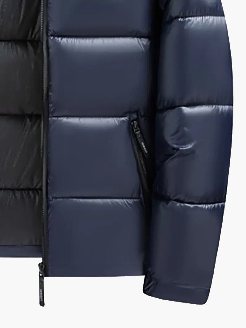 Men’s Shiny Short Winter Jacket – Thickened Stand-Collar Glossy Coat