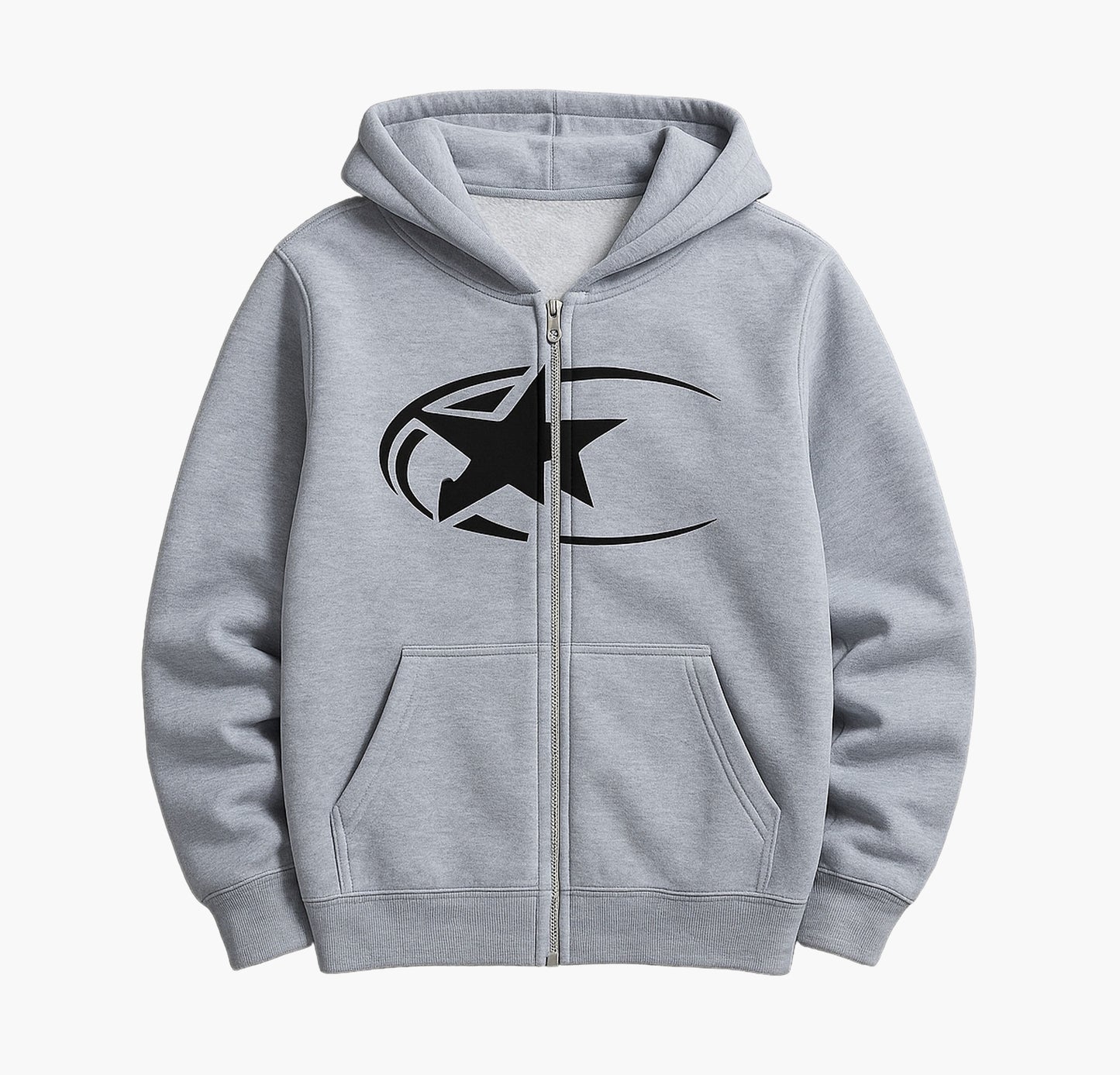 Men’s Moon & Star Hoodie – Casual Zip-Up Pullover