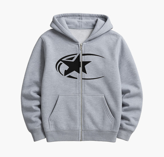Men’s Moon & Star Hoodie – Casual Zip-Up Pullover