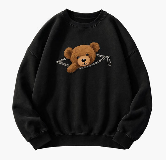 Women’s Vintage Teddy Bear Sweatshirt – Soft Casual Pullover