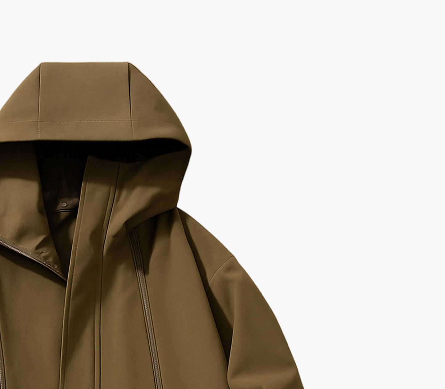 Men’s Lightweight Hooded Windbreaker – Brown Full-Zip Coat