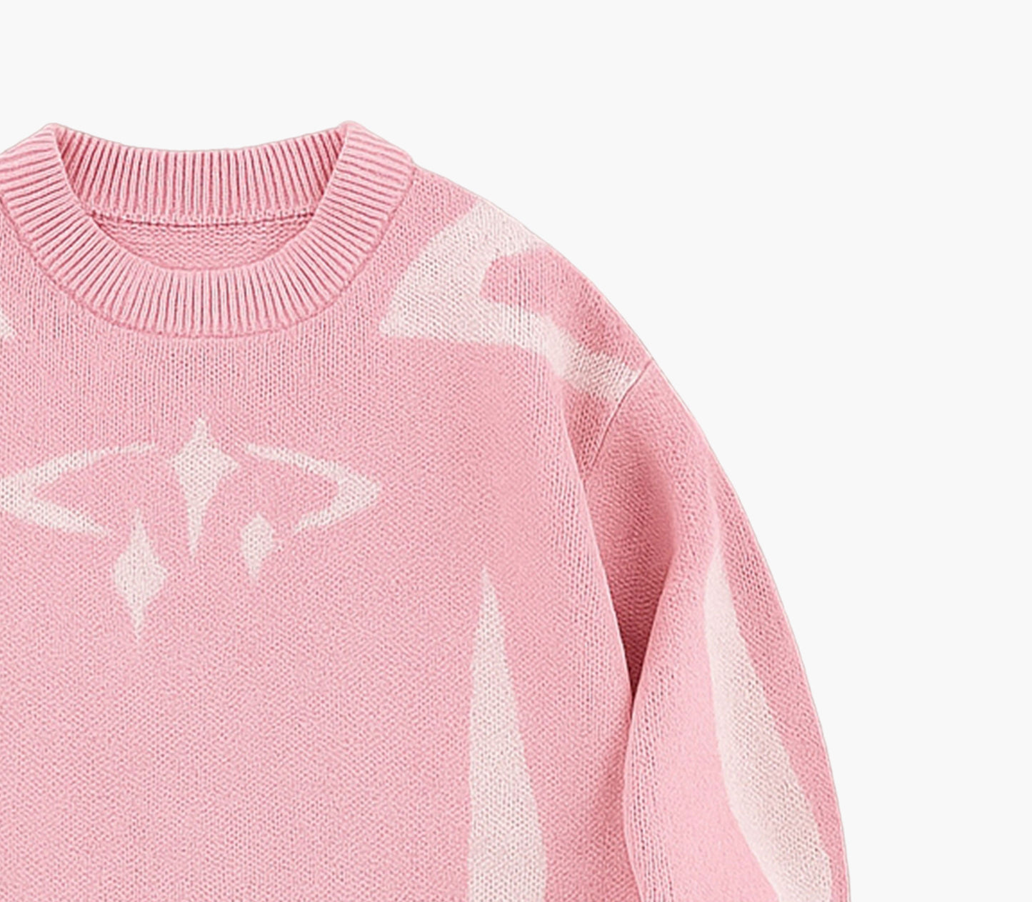 Men’s Knit Sweater – Black & White Abstract Pullover