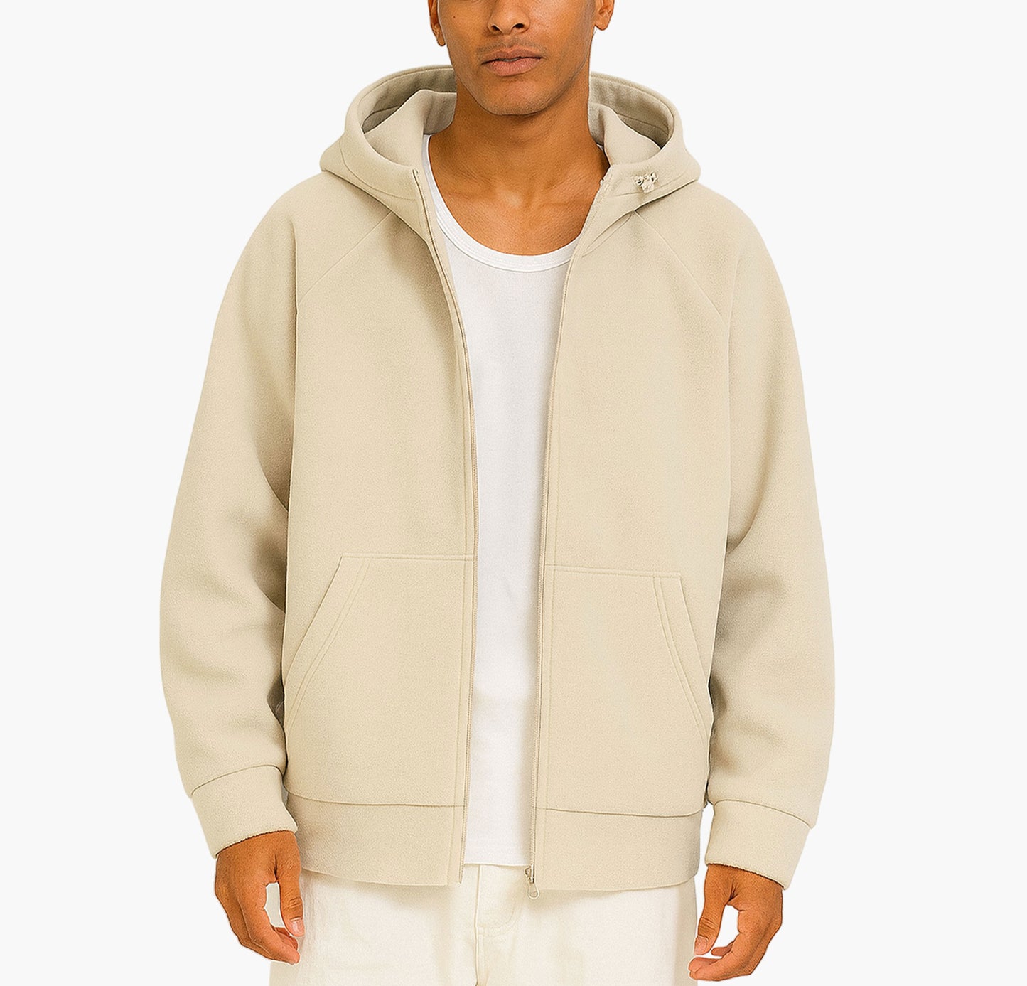 Men’s Heavyweight Hooded Sweatshirt Jacket – Full-Zip Winter Hoodie