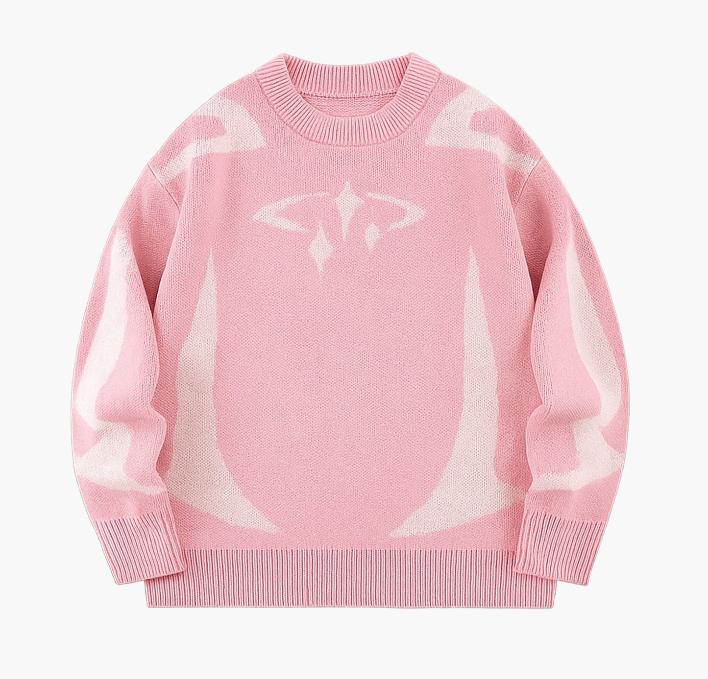 Men’s Knit Sweater – Black & White Abstract Pullover