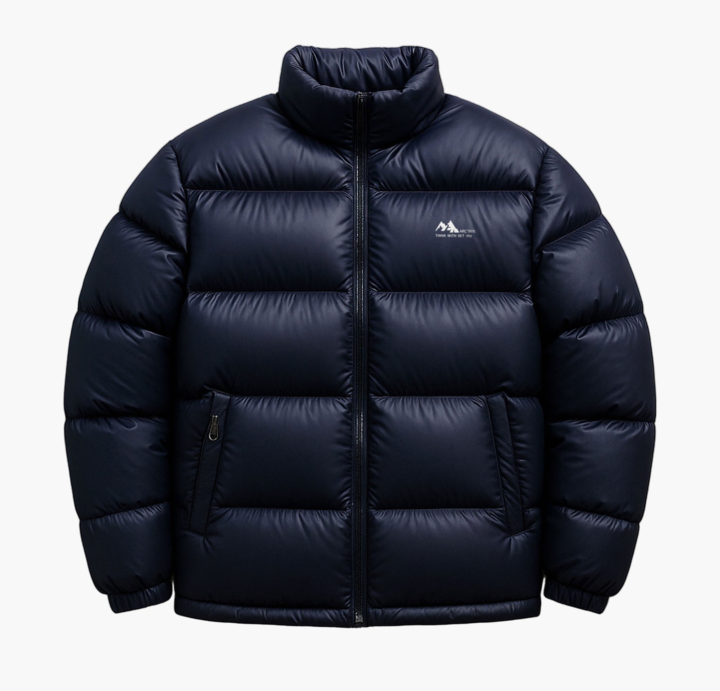 Men’s Shiny Short Winter Jacket – Thickened Stand-Collar Glossy Coat