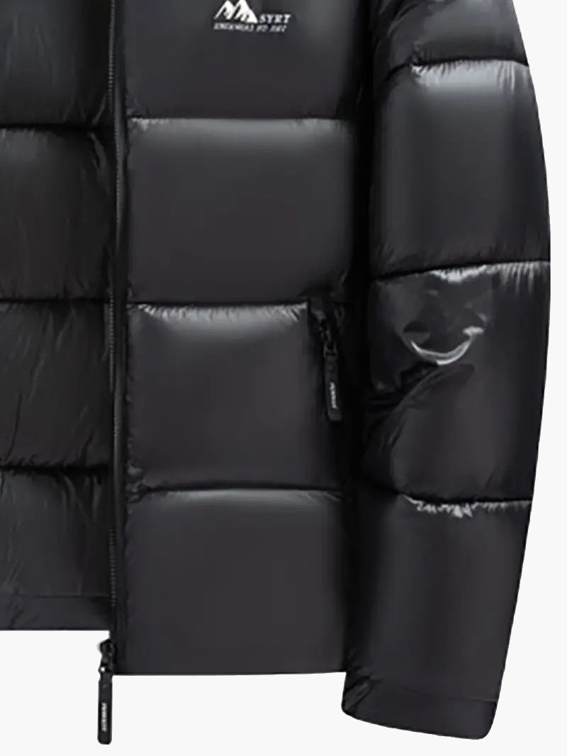 Men’s Glossy Short Winter Jacket – Thickened Stand-Collar Casual Coat