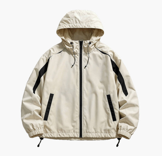 Men’s Windproof Outdoor Jacket – Japanese Style Color Block Coat