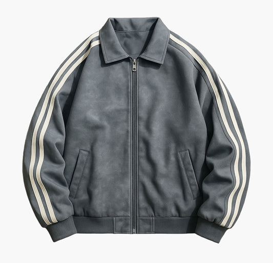 Men’s Casual Outdoor Jacket – Classic Two-Stripe Design