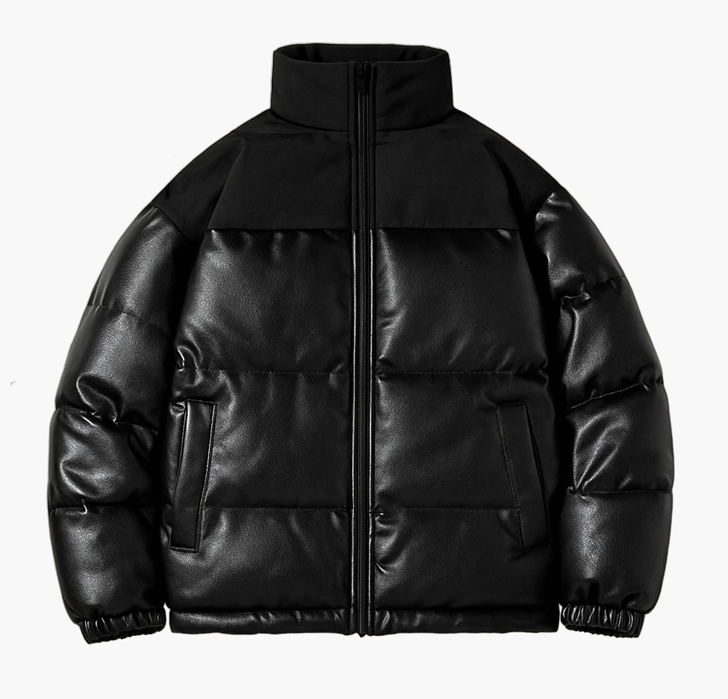 Men’s Insulated Winter Jacket – Zip-Up Stand Collar Coat