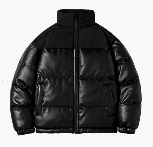 Men’s Insulated Winter Jacket – Zip-Up Stand Collar Coat