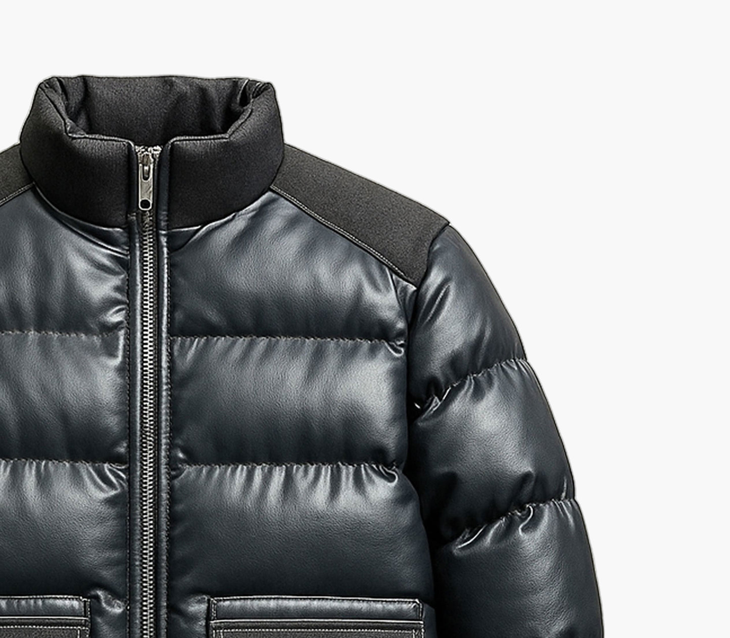 Men’s Heavy-Duty Winter Jacket – Stand-Collar Full-Zip Outdoor Coat