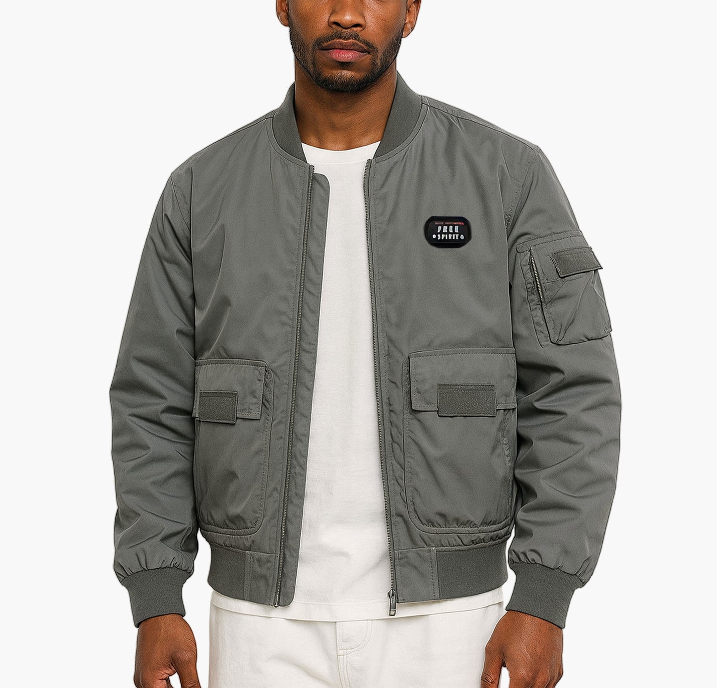 Men’s Oversized Motorcycle Bomber Jacket – Casual Loose Fit with Pockets