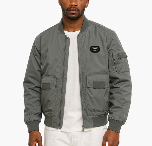 Men’s Oversized Motorcycle Bomber Jacket – Casual Loose Fit with Pockets