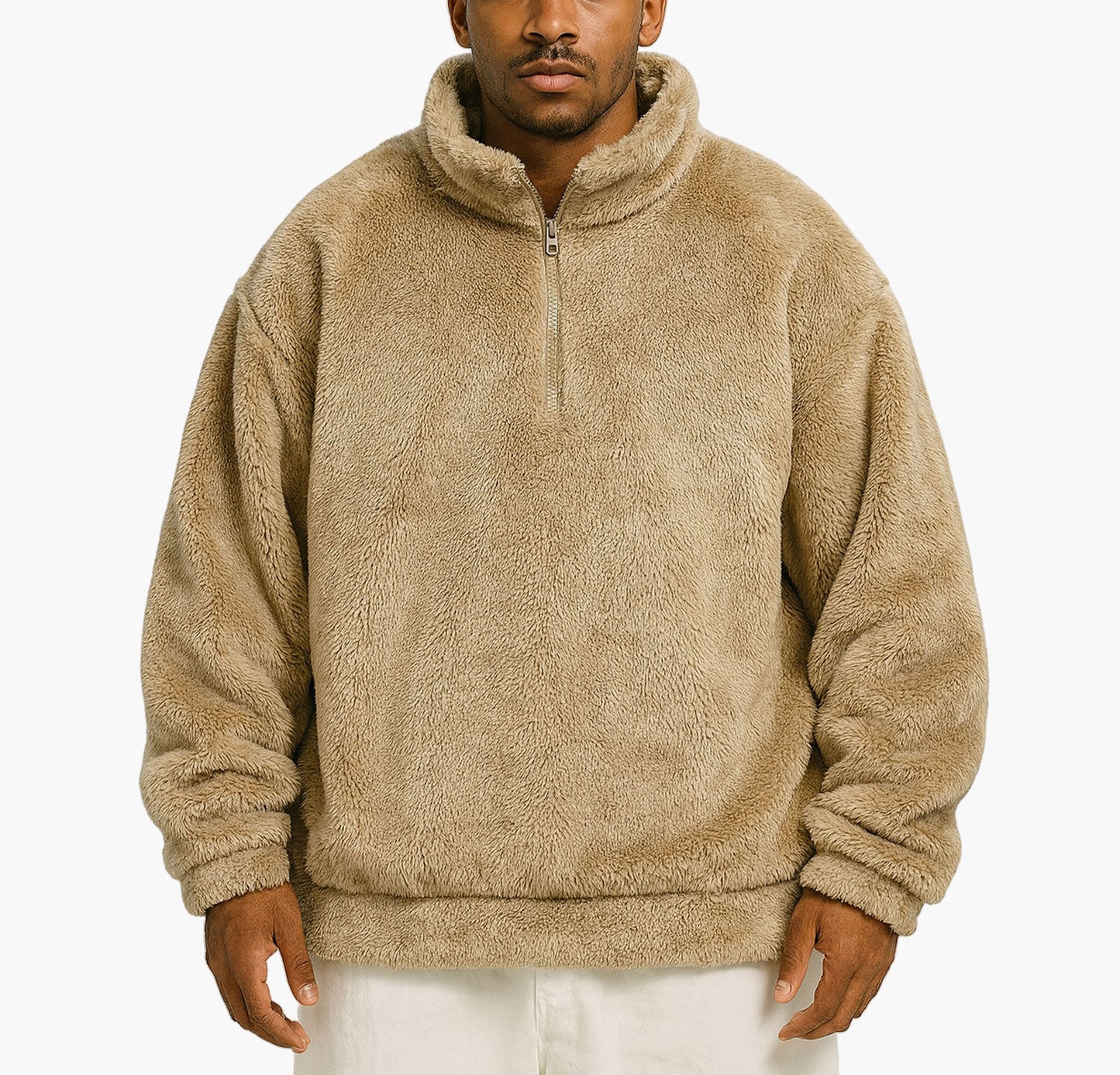 Men’s Heavy-Duty Fleece Jacket – Thick Zip-Up Winter Coat