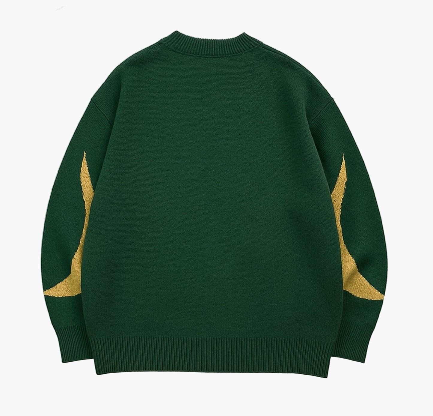 Men’s Casual Graphic Print Knit Sweater – Black & White Abstract Design Pullover