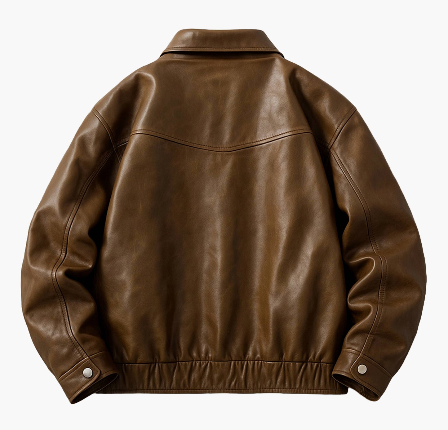 Men’s Casual Bomber Jacket – Brown Zip-Up Fall & Winter Coat