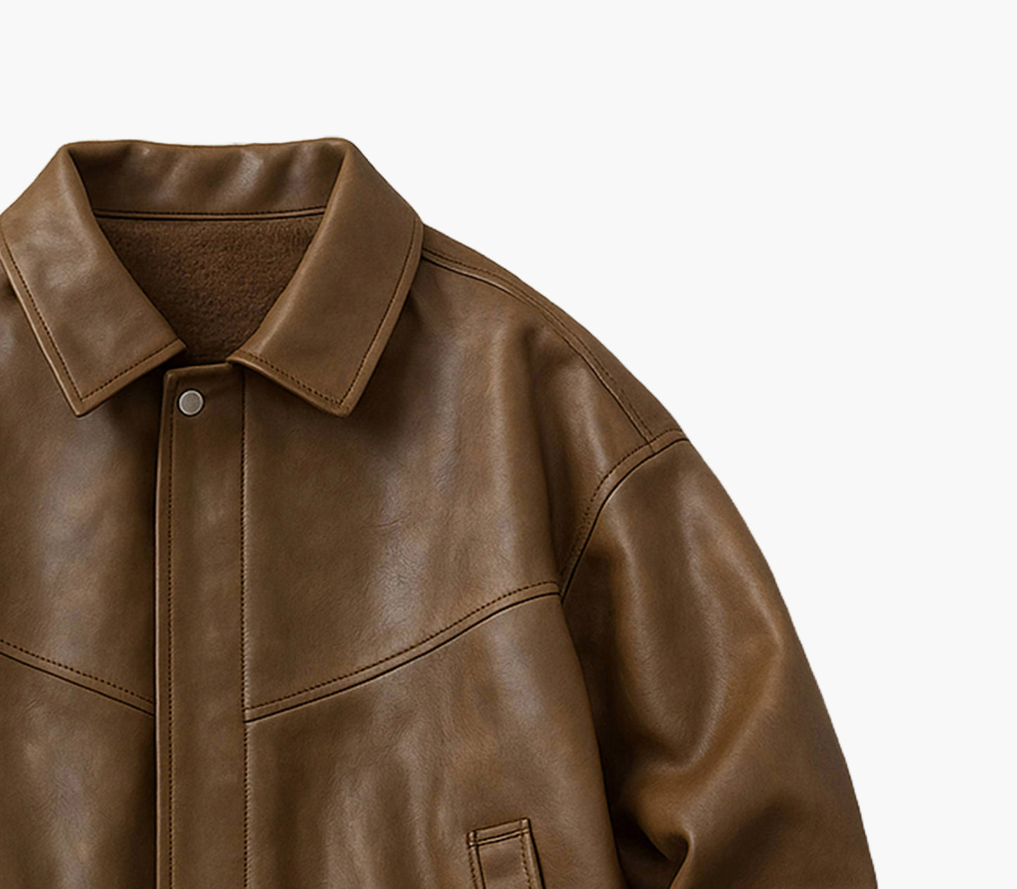 Men’s Casual Bomber Jacket – Brown Zip-Up Fall & Winter Coat