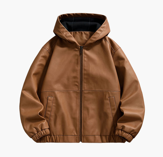 Men’s Bomber Jacket – Casual Motorcycle Style Zip-Up with Pockets