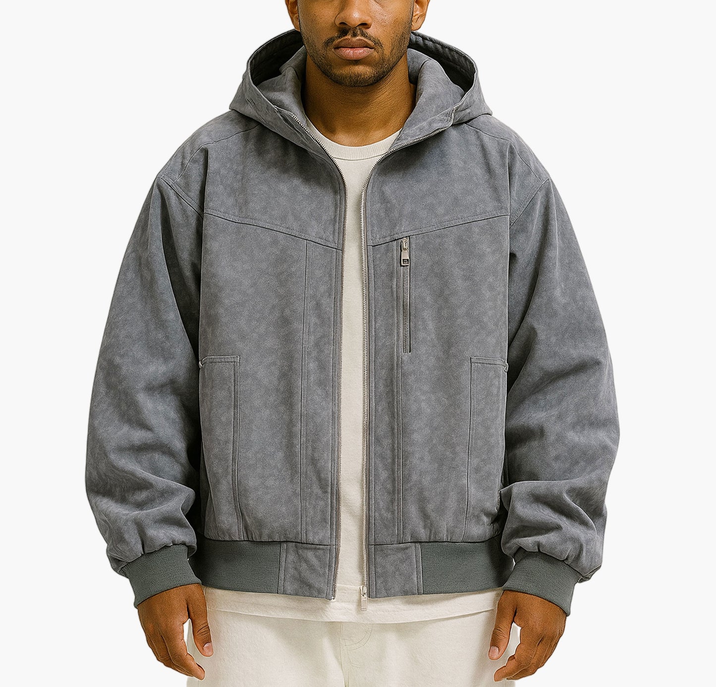 Men’s Retro Baseball Jacket – Casual Zip-Up Spring Coat