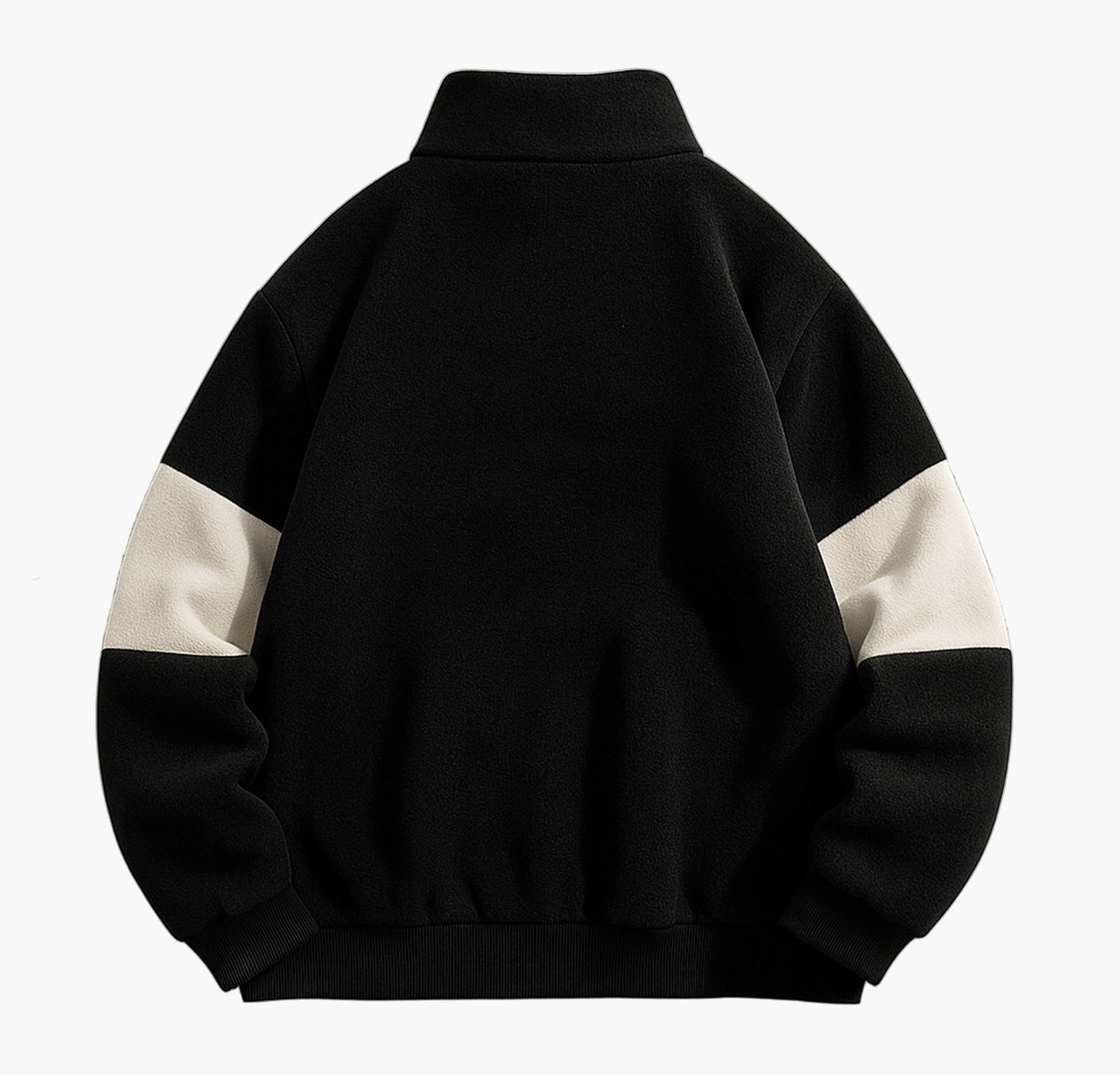 Men’s Block Fleece Sweatshirt – LA Embroidered Zip-Up with Stand Collar