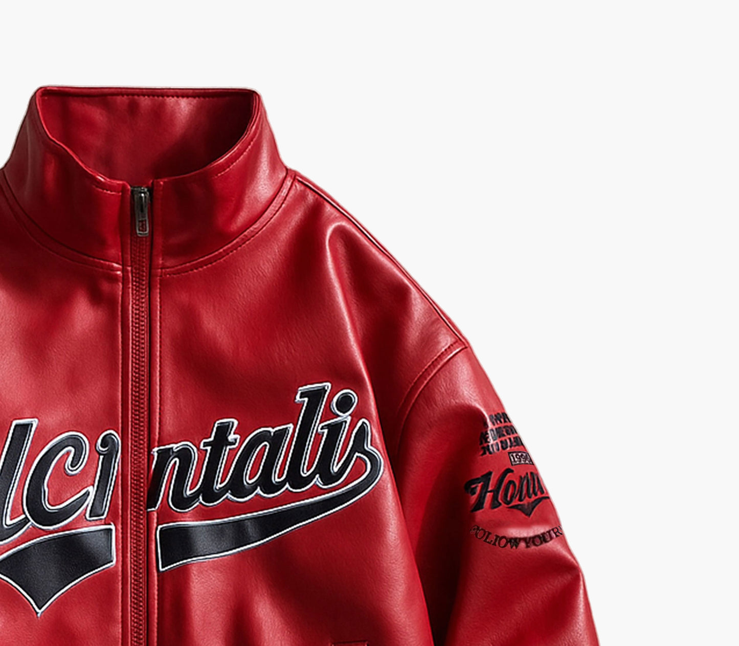 Men’s Retro Baseball Jacket – Vintage Letter Print Zip-Up Outerwear