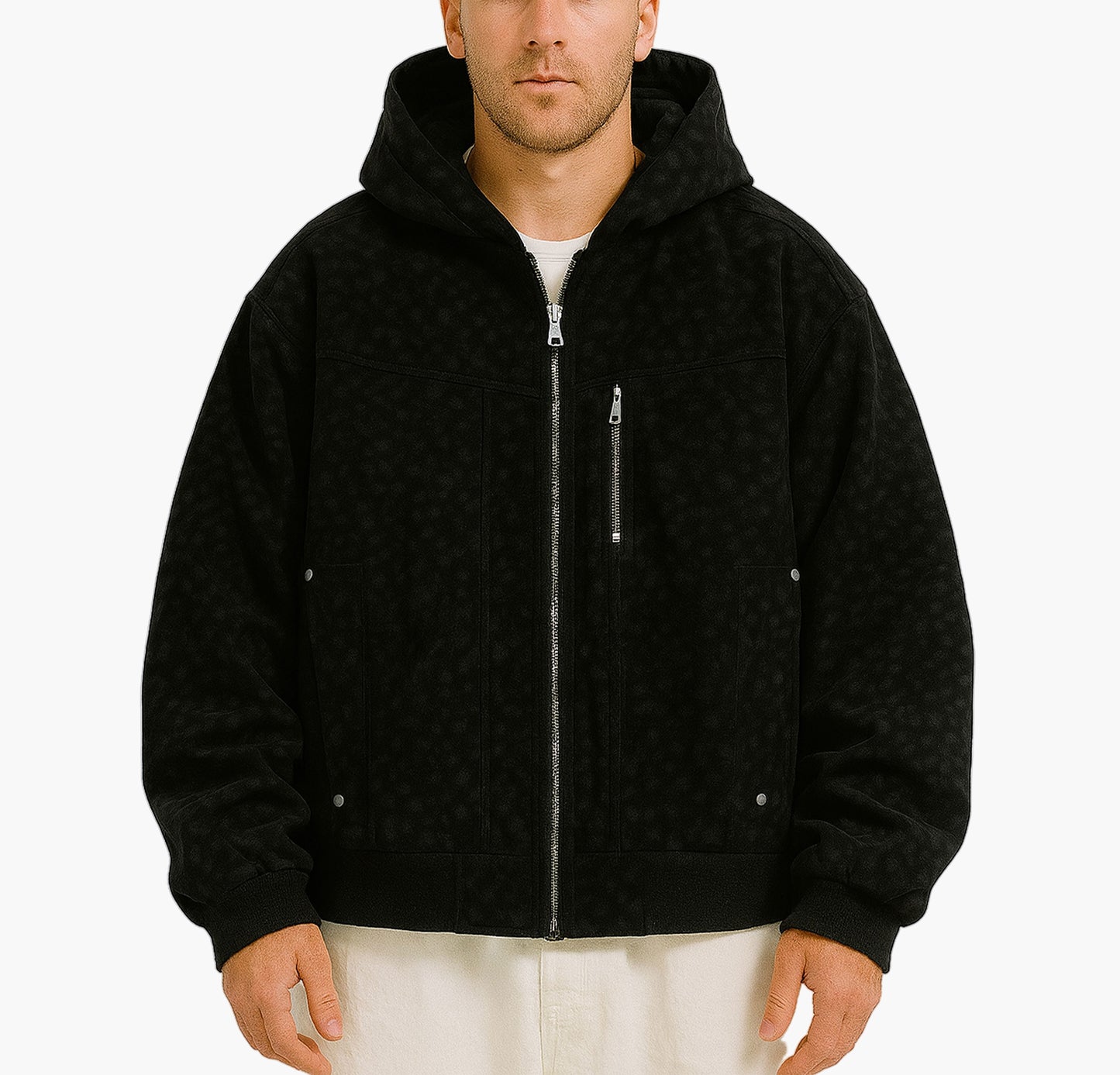 Men’s Retro Baseball Jacket – Heavy-Duty Zip-Up Coat