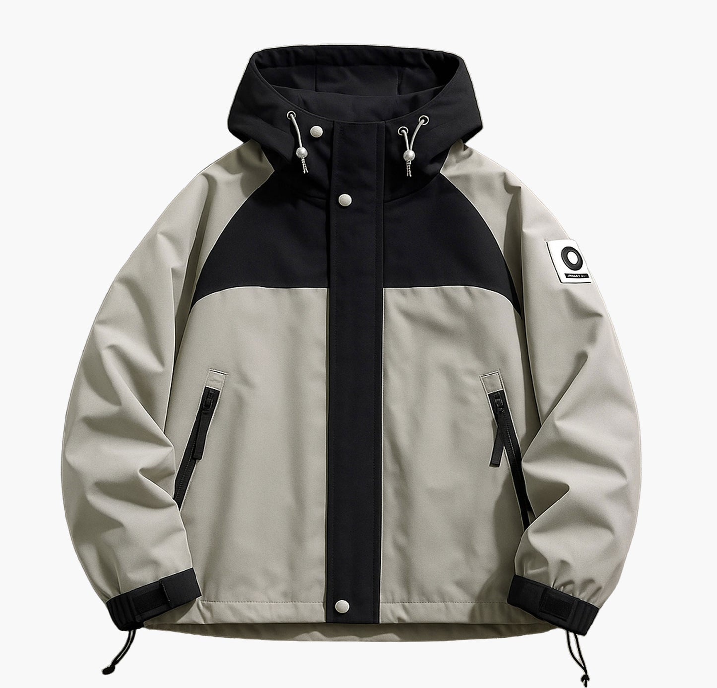 Men’s Turquoise & White Winter Jacket – Hooded Ski & Snowboard Coat