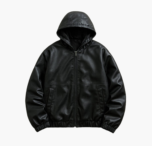 Men’s Heavy-Duty Bomber Jacket – Hooded Full-Zip Streetwear Coat
