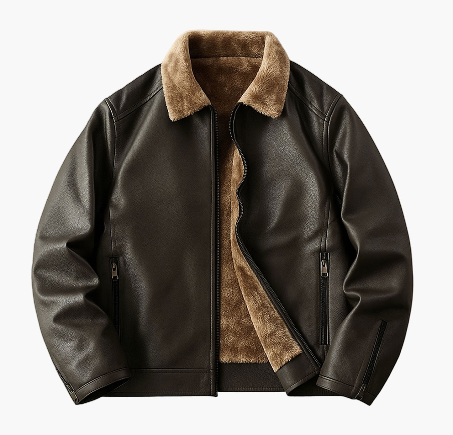 Men’s Thickened Hooded Jacket – Fur-Lined Softshell Coat