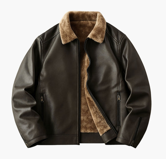 Men’s Thickened Hooded Jacket – Fur-Lined Softshell Coat