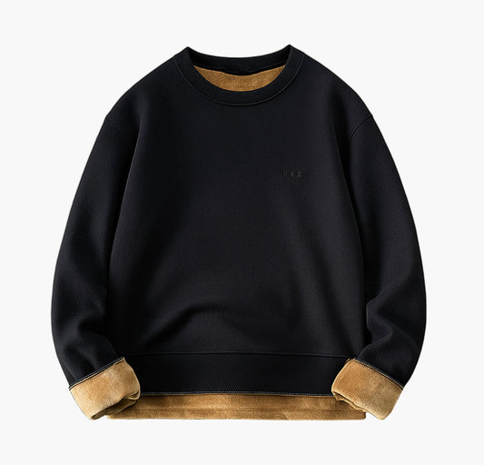 Men’s Fleece Sweatshirt – Cozy Crew Neck Pullover with Ribbed Cuffs