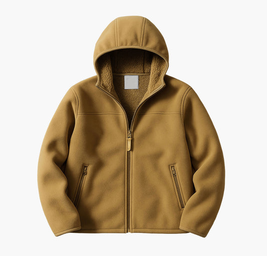 Unisex Hooded Fleece Jacket – Thick Full-Zip Winter Coat