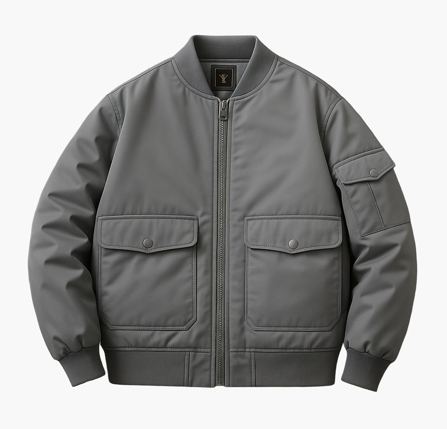 Men’s Heavy-Duty Bomber Jacket – Zippered Multi-Pocket Flight Style
