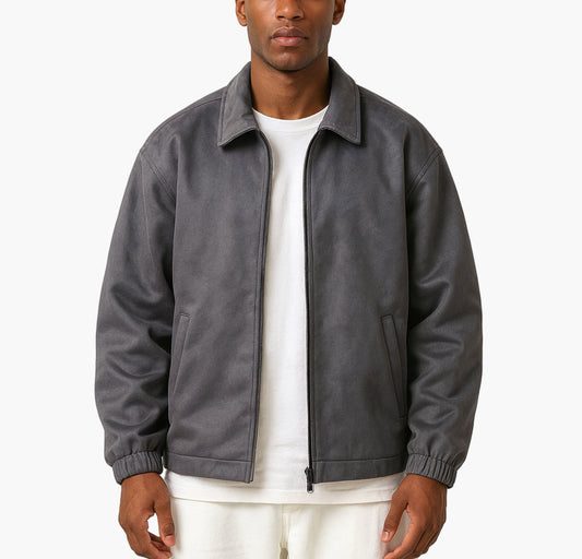 Men’s Softshell Jacket – Casual Stand Collar Zip-Up Coat