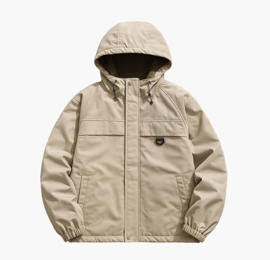 Men’s Windproof Hooded Jacket – Lightweight Full-Zip Windbreaker
