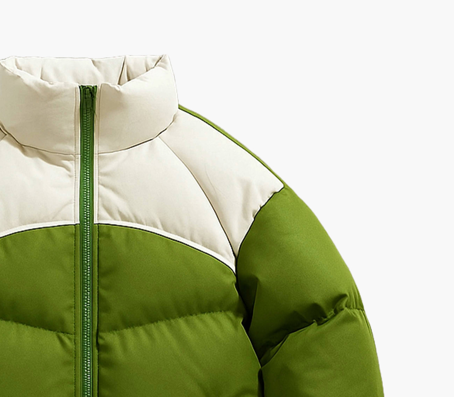 Men’s Winter Warm Jacket – Stand Collar Color Block Zip-Up Coat