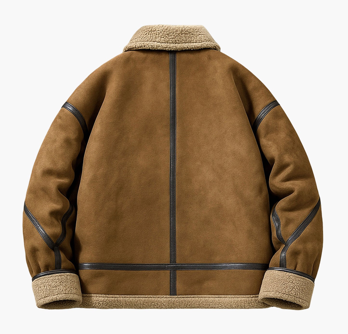 Men’s Retro Striped Fleece Jacket – Warm Zip-Up Winter Coat with Pockets