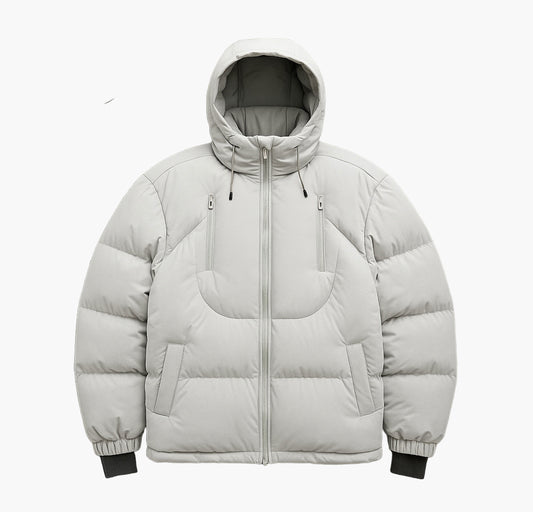 Unisex Cozy Puffer Jacket – Loose-Fit Minimalist Zip-Up Winter Coat