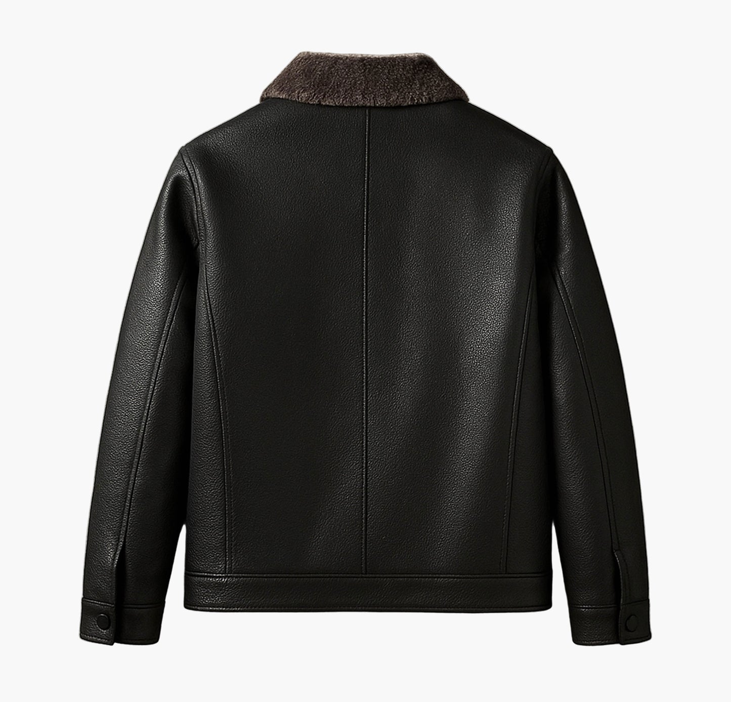 Men’s Casual Fleece-Lined Jacket – Zip-Up Lapel Collar Design